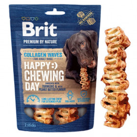 Колагеново лакомство за кучета Brit Premium by Nature Collagen Chews Waves 12 см. вълнички от говежди колаген
